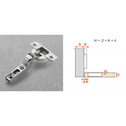Charniere Salice Silentia Serie 800 Porte Rentrante Sans Embase -